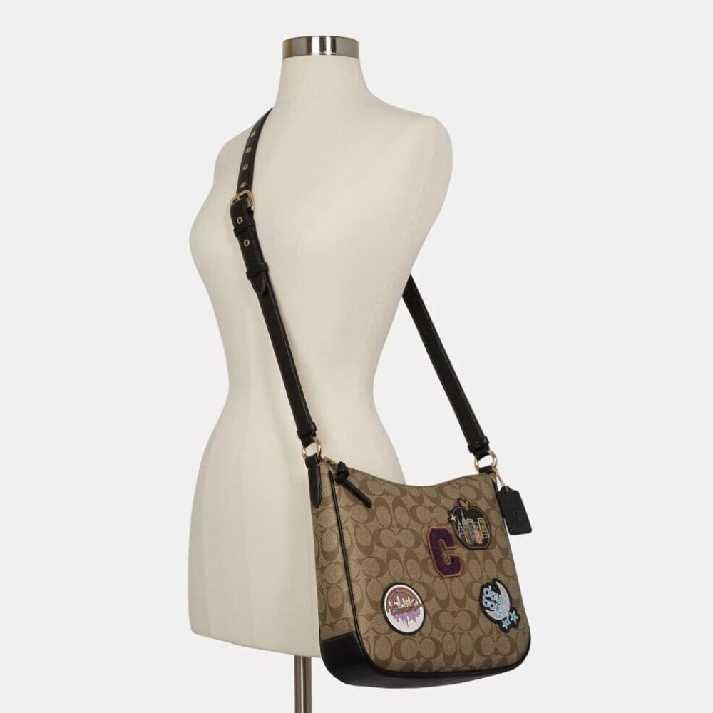 Coach Brown Crossbody Bag with Patches - Picture 8 of 10